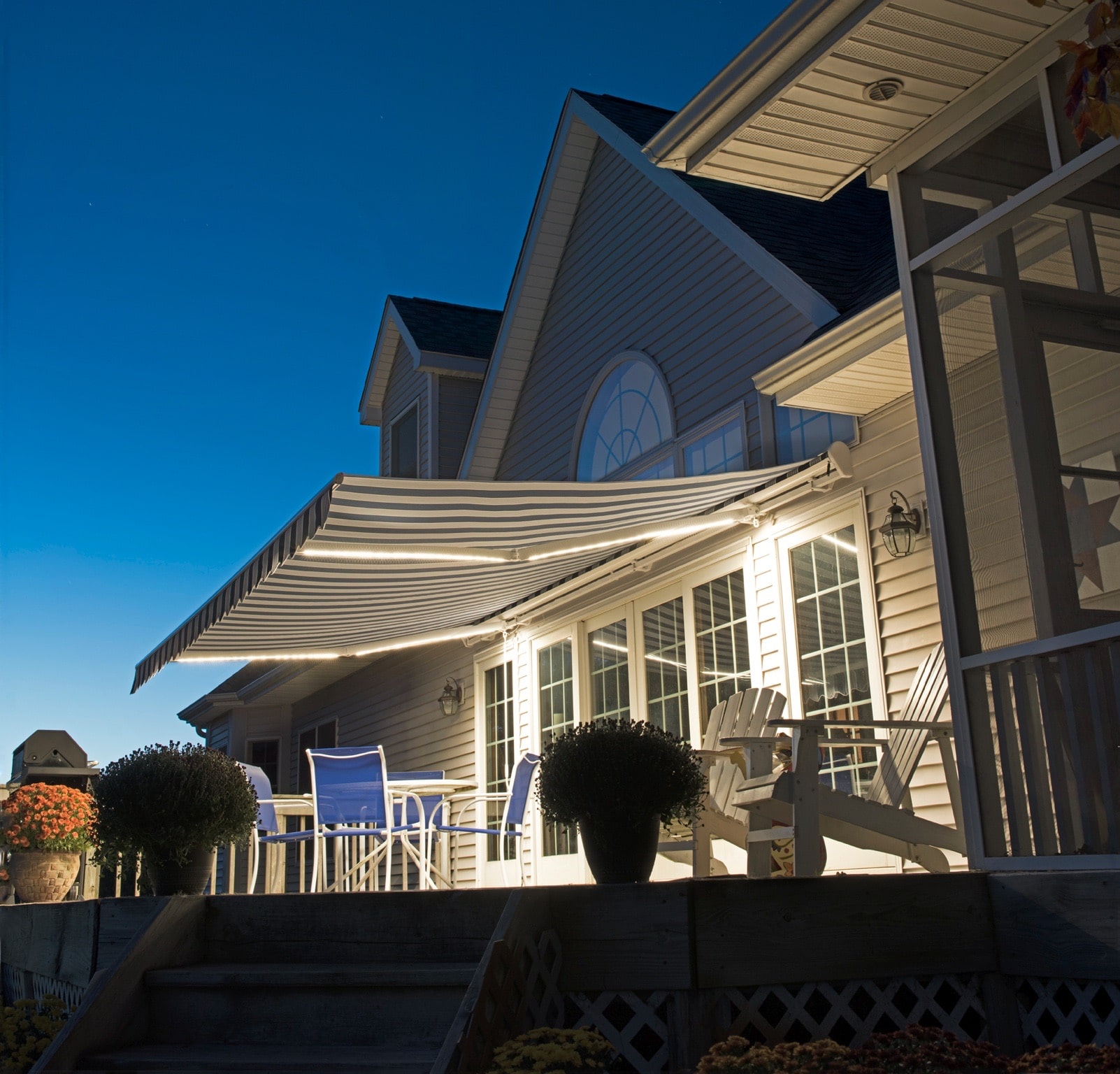 Customizable SunPro Retractable Awnings with LED Lights