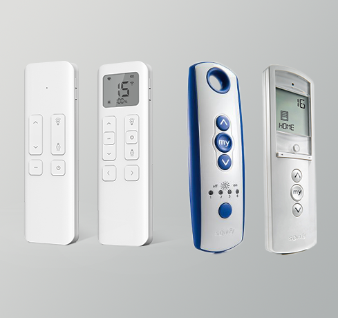 Four different remote controls on display
