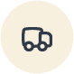 icon-4 Delivery truck icon on orange background.