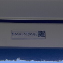 MagnaTrack system label with QR code